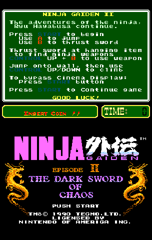 Ninja Gaiden Episode II: The Dark Sword of Chaos (PlayChoice-10)